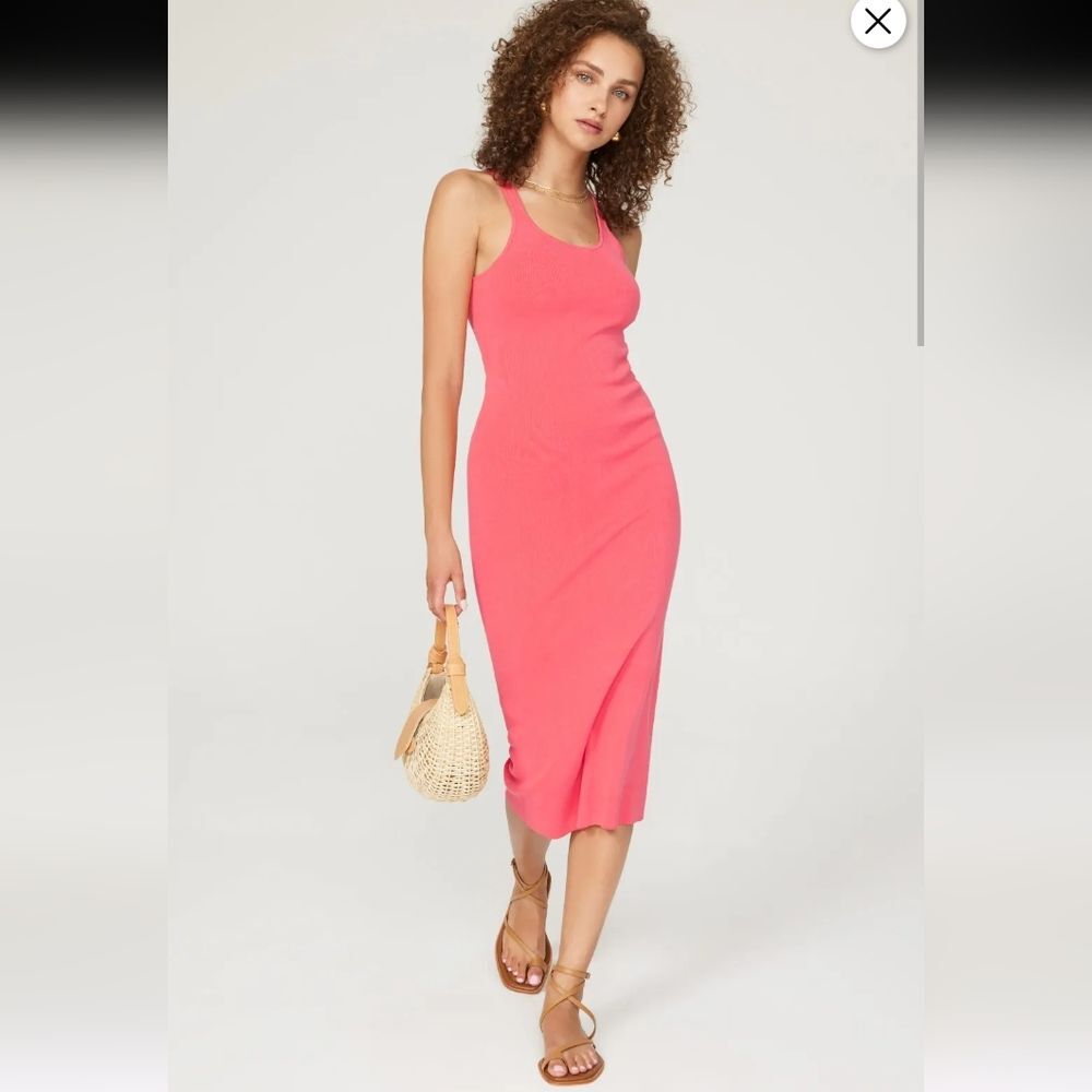 A.L.C. Chase Coral Pink Midi Tank Dress Size S Beachy Festival Vaca